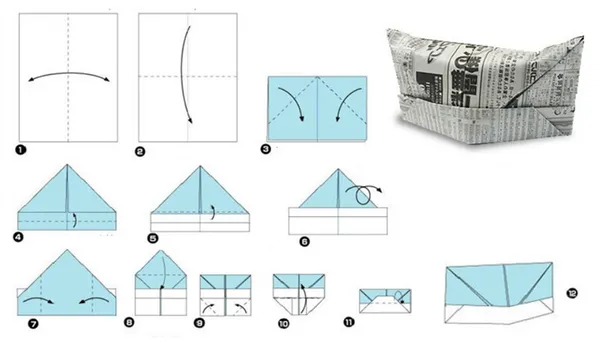Оригами пилотка из бумаги
