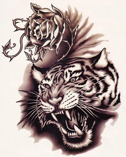 Оскал тигра. Фото, значение, на плече, грудине, руке, ноге