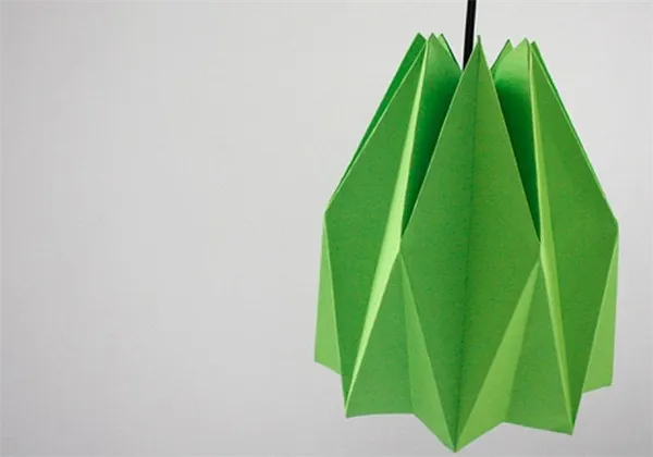 Зеленый оригами-абажур