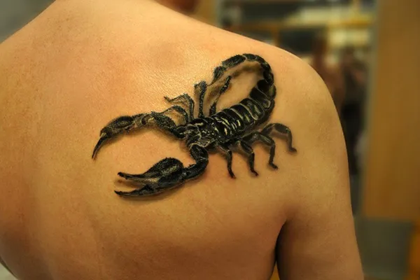 Татуировка скорпион. Что означают, эскиз на плече, руке, шее, грудной клетке