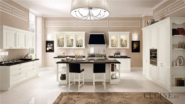 Белые кухни в классическом стиле 2023: 300 фото самых красивых белых кухонь в интерьере 3