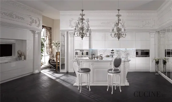 Белые кухни в классическом стиле 2023: 300 фото самых красивых белых кухонь в интерьере 2