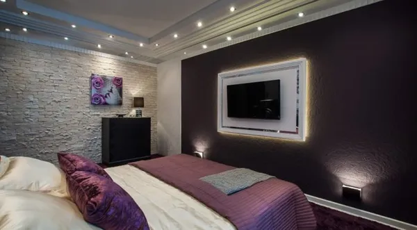 100 дизайнерских решений фиолетовой спальни 12