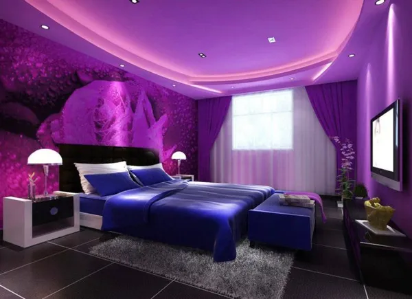 100 дизайнерских решений фиолетовой спальни 10