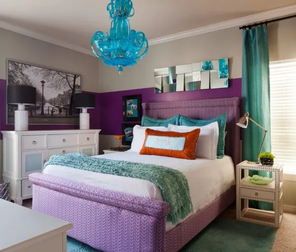 100 дизайнерских решений фиолетовой спальни 18
