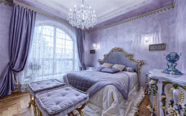 100 дизайнерских решений фиолетовой спальни 32