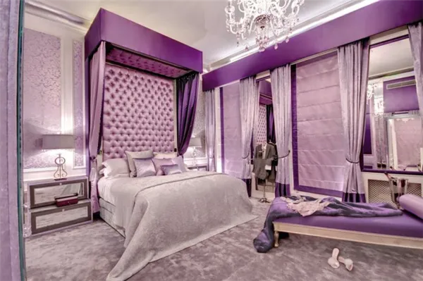 100 дизайнерских решений фиолетовой спальни 29