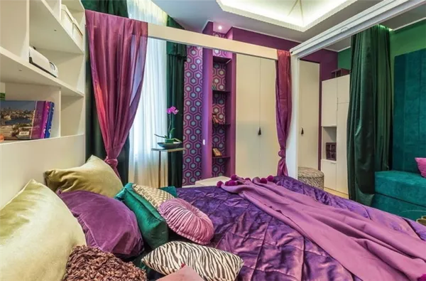 100 дизайнерских решений фиолетовой спальни 30