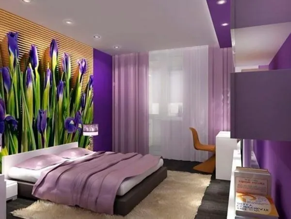 100 дизайнерских решений фиолетовой спальни 11