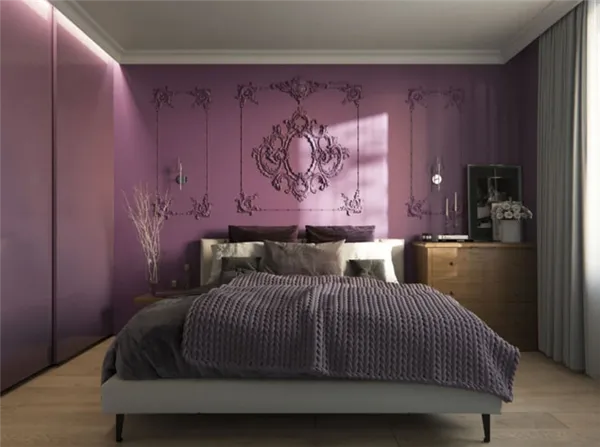 Мебель в фиолетовой спальне