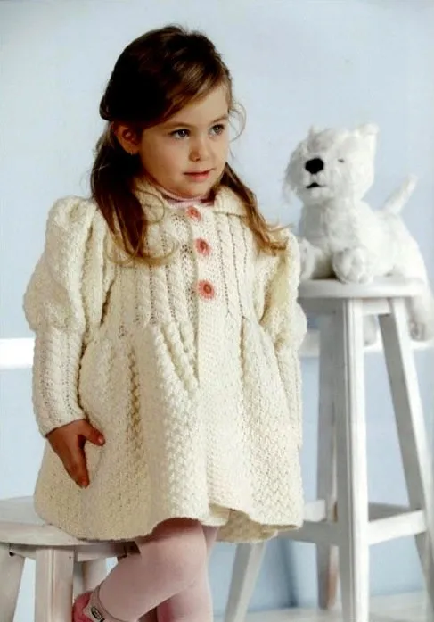 Детское пальто спицами для девочки и мальчика: модели, схемы вязания, узоры и описание. Как связать детское пальто для девочки с капюшоном, летнее, теплое, на осень, весну, белое, розовое 2