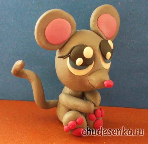 Мышка из пластилина для детей. Как слепить, сделать пошагово с фото, видео 17