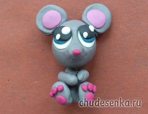 Мышка из пластилина для детей. Как слепить, сделать пошагово с фото, видео 15