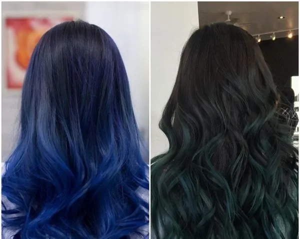 синие волосы результат