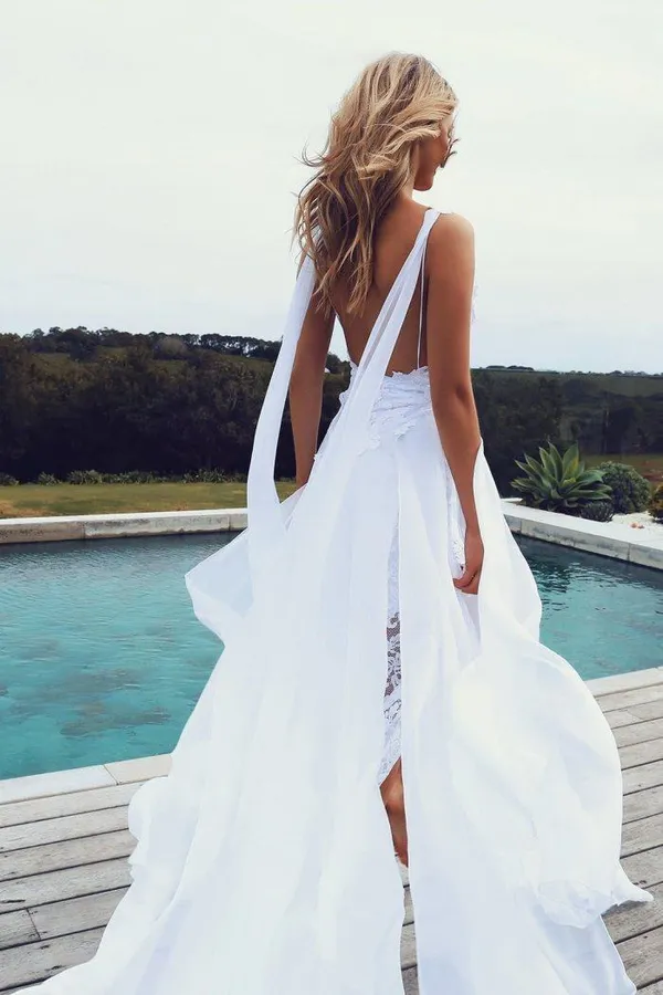 Летние свадебные платья — выбираем подходящий фасон! Каталог с фотографиями модных и стильных нарядов с примерами, как одеться 27