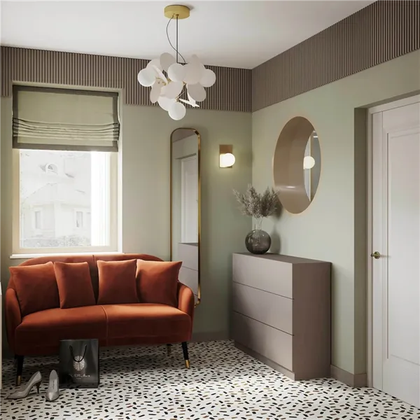 Дизайн интерьера в оливковом цвете: сочетания, стили, отделка, мебель, акценты 36