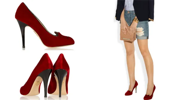 Красные туфли на высоком каблуке – яркий акцент в образе 8