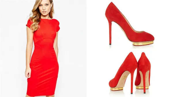 Красные туфли на высоком каблуке – яркий акцент в образе 6