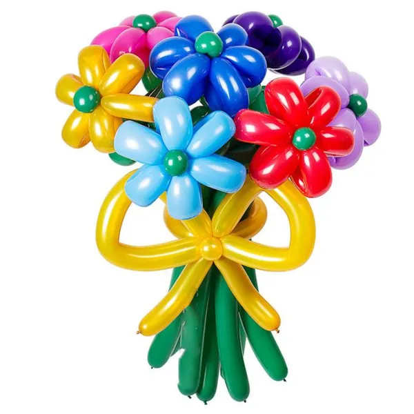 Как сделать цветок из воздушных шариков 13