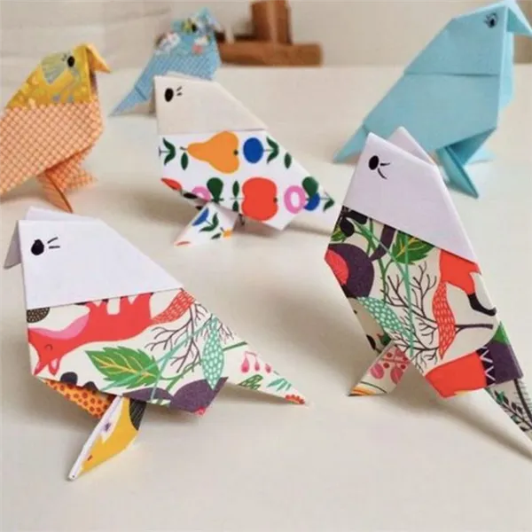 Как сделать оригами попугай - делаем поделку с детьми быстро и просто из модульных элементов 3