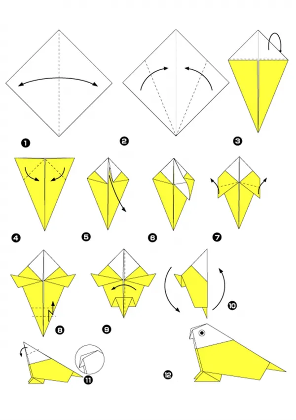 Как сделать оригами попугай - делаем поделку с детьми быстро и просто из модульных элементов 2