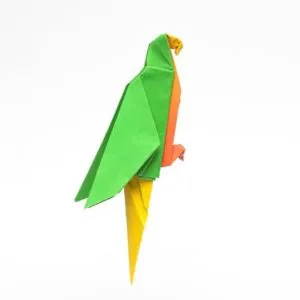 Как сделать оригами попугай - делаем поделку с детьми быстро и просто из модульных элементов 14
