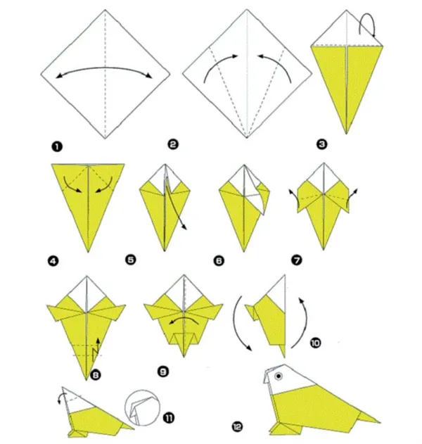 Как сделать оригами попугай - делаем поделку с детьми быстро и просто из модульных элементов 9