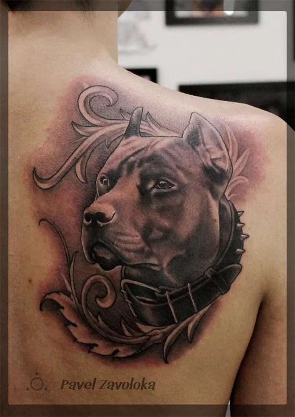 Художественная татуировка «Собака». Мастер Павел Заволока