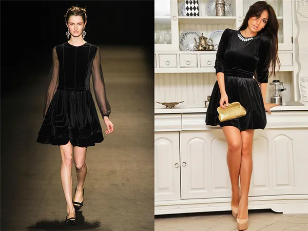 Черное бархатное платье с чем носить. С чем носить бархатное платье 20