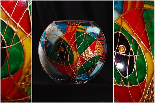 Обзор вариантов исполнения декора вазы из стекла 10