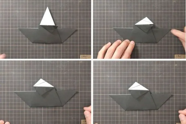 Сборка оригами говорящего ворона: шаг 4