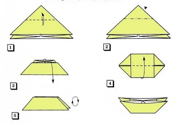Как сделать бумажный кораблик 17