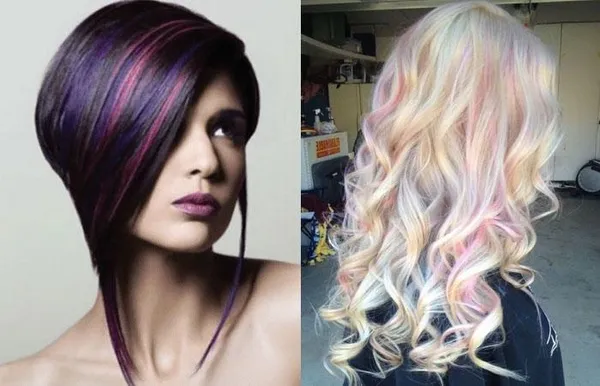 Покраска волос в два цвета: фото, технология двухцветного окрашивания 6