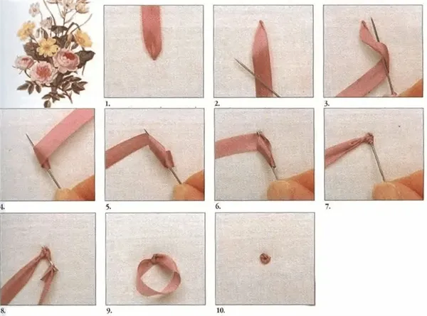 Вышивка лентами для начинающих пошагово — легкий урок создания картин из атласных лент с ромашками, подсолнухами и одуванчиками 54