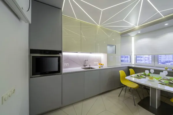 Дизайн современной планировки кухни 11 кв. метров 1