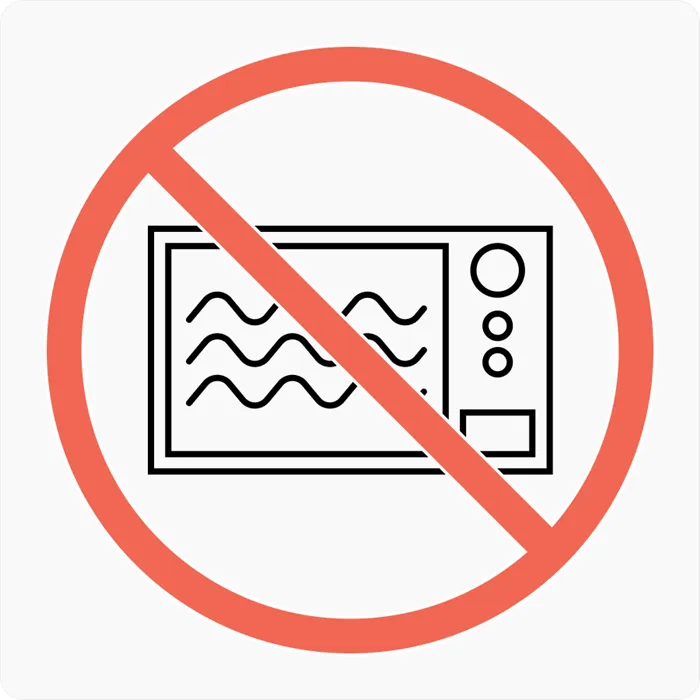 Символ для посуды, которую нельзя ставить в микроволновку